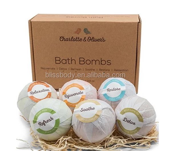 

6 Pack of Large Bath bombs with Organic Natural Ingredient bath bomb with toy, N/a