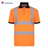 Men's Button Reflective T-shirts 70% Cotton 20% Polyester Hi Vis High Viz Visibility Short Sleeve Safety Work-wear Polo Shirt