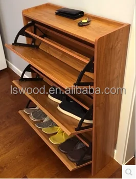 Wooden Shoe Cabinet Door Shoe Rack 