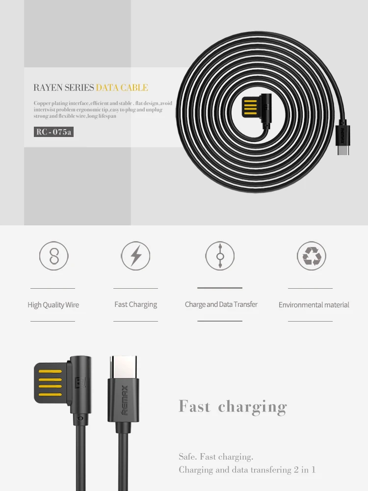 REMAX Rayen Series charging data Type-C USB3.0 Cable