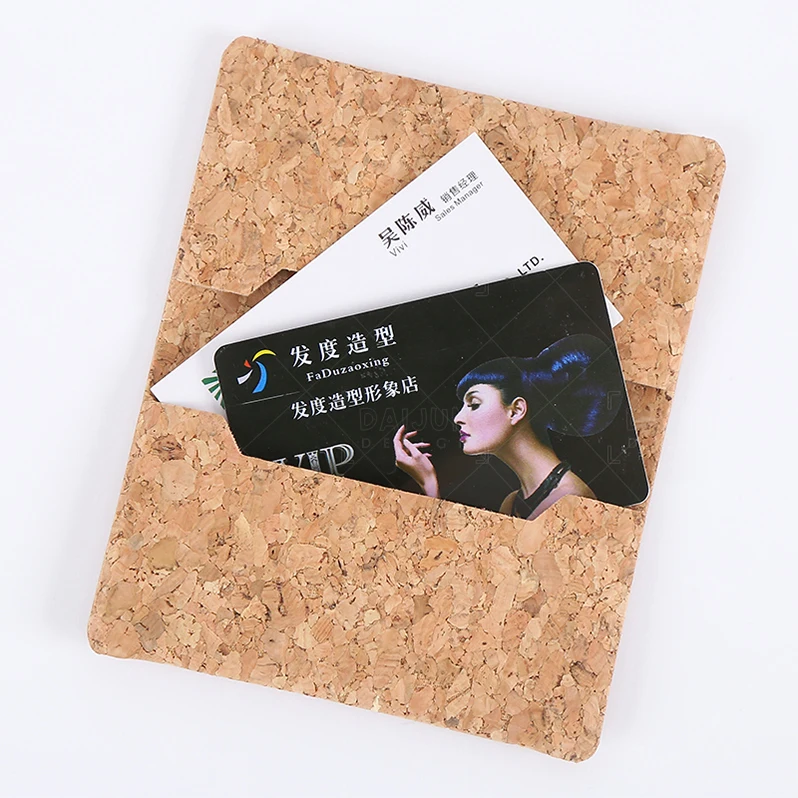 

hot sale eco friendly personalized Cork leather wallet business id credit card holder, Burlywood