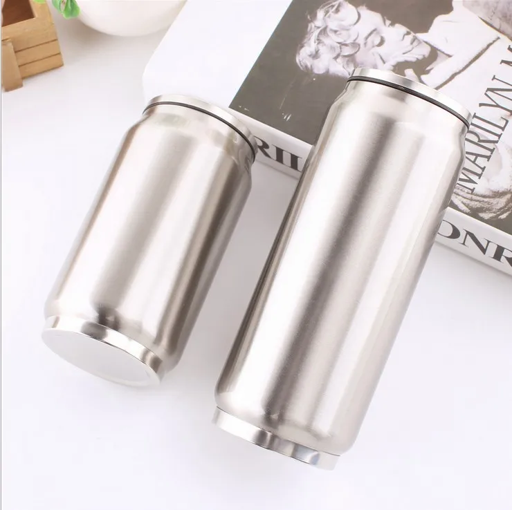 

12oz Stainless Steel Coke cans tumbler Double Wall vacuum thermos cola water cans mug with lid and straw