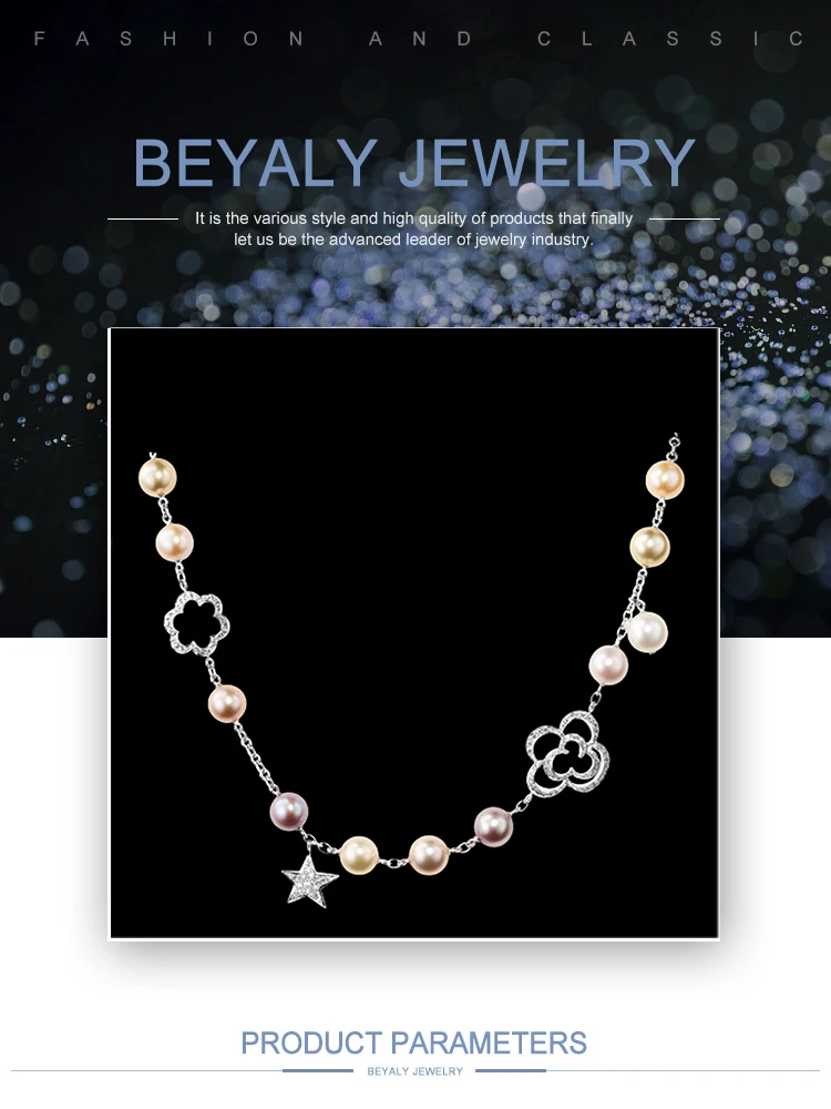 Star and clouds design sterling silver pearl jewelry