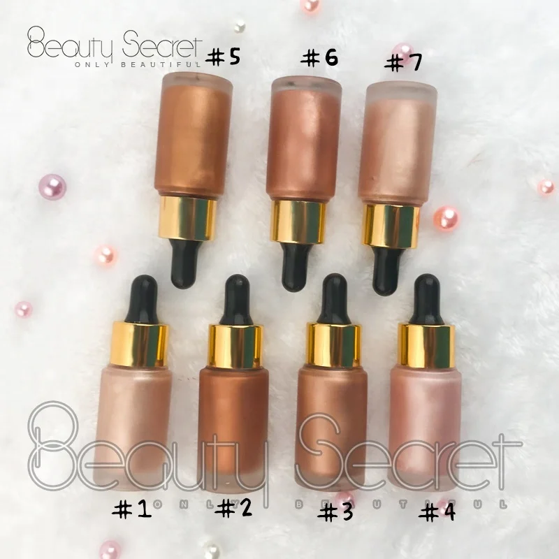 

Wholesale liquid makeup cosmetics highlighter private label, 7 colors optional