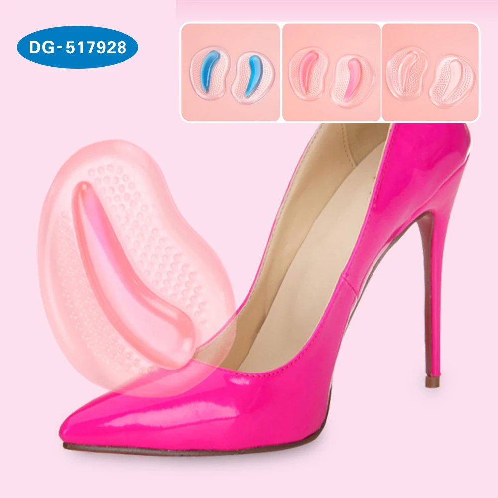 

Hot sale Comfortable forefoot  insole shoe pads for high heel shoes of women, Transparent, pink, blue