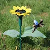 Solar Fluttering Flying Hummingbird Butterfly Sunflower Garden Stake Landscape Decor (Flying Birds) decoration garden bird gift