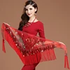 Cheap tassel wrap belly dancing hip scarves crochet belly dance hip scarf with sequins