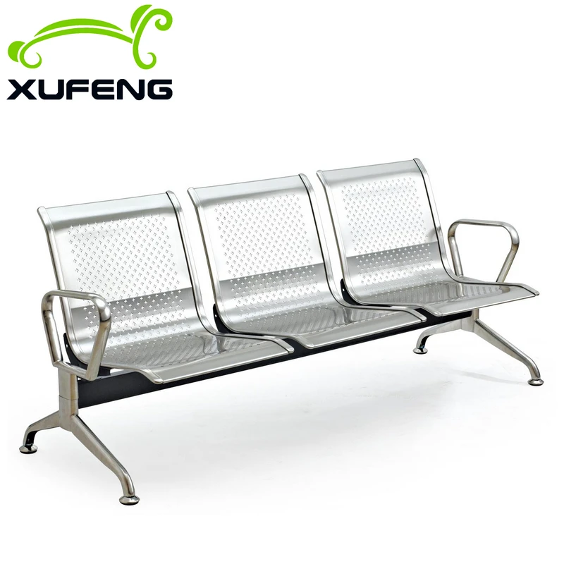 Durable stainless steel 3 seat  hospital waiting chair