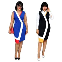 

90428-MX70 latest design sleeveless casual office dresses for ladies