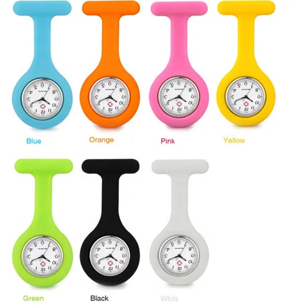 

Promotional Gift Rubber Silicone Doctor Pocket Watch Clip Brooch Breast Nurse FOB Watch, Mixed colour