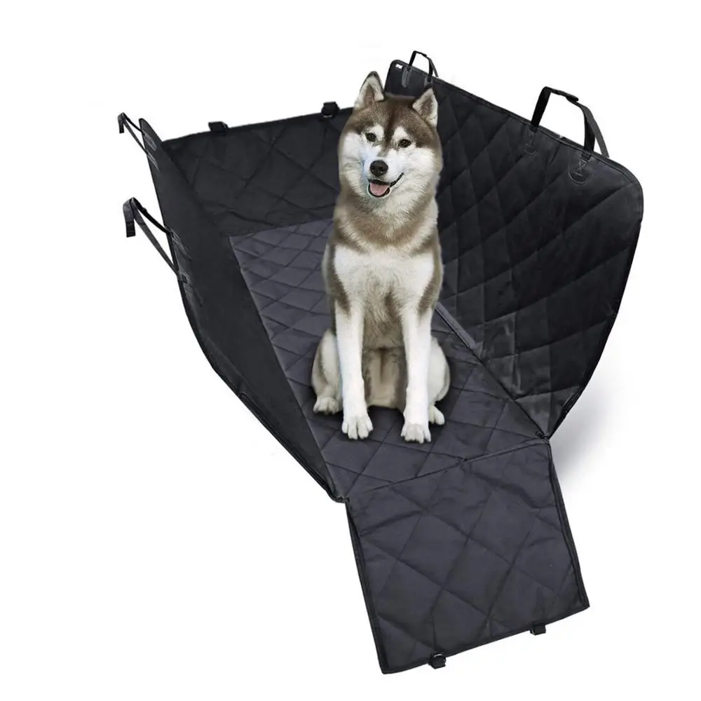 

600D waterproof scratch proof soft pet back dog car seat covers suv pet cover hammock with zipper, Black