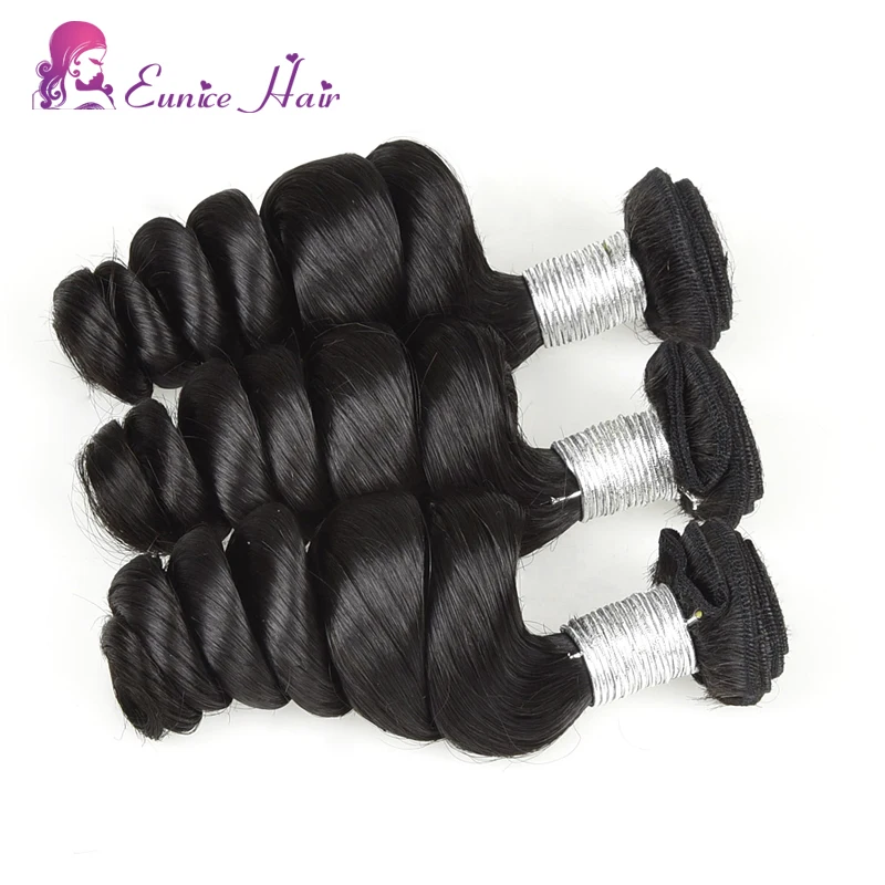 

Wholesale Natural 100% Remy Human Hair Loose Wave Brazilian Bundles, All color is available