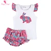 Kids Bunny Shirt With Ruffle Bloomer Set Wholesale Baby Girl Boutique Outfits For Easter