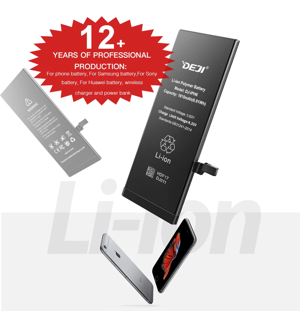 Liion Mobile Phone Battery Customization High Capacity Lithium Polymer Battery For Phone 6