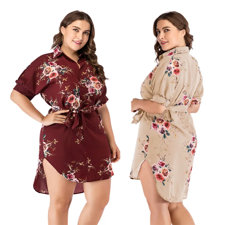 

Women plus size clothing dress chiffon floral dresses