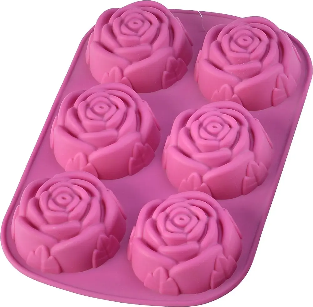 

Hot sales silicone cake molds/rose shape silicone cake molds, Pink