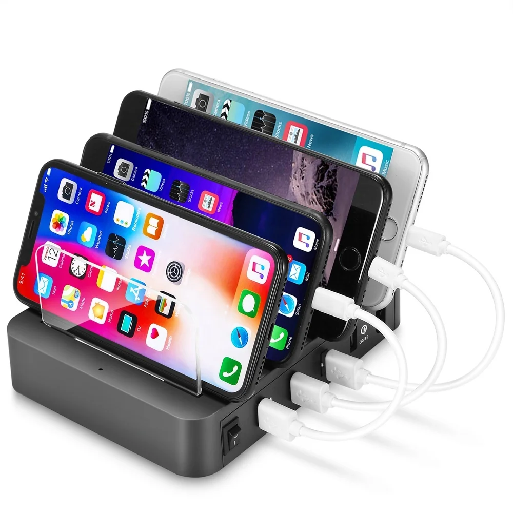 

4 port 4.8A usb charging station organizer wall charger for mobile phone