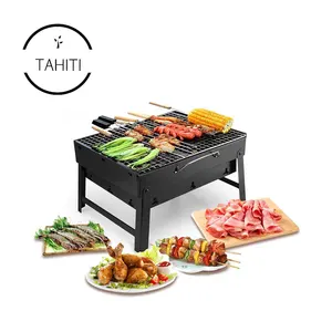 Image of Outdoor camping small portable Folding charcoal barbecue picnic mini bbq grill