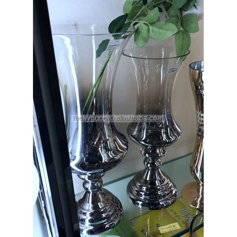 Lhp061 Indoor Decorative Handblown Gold Colored Decorative Glass Vase