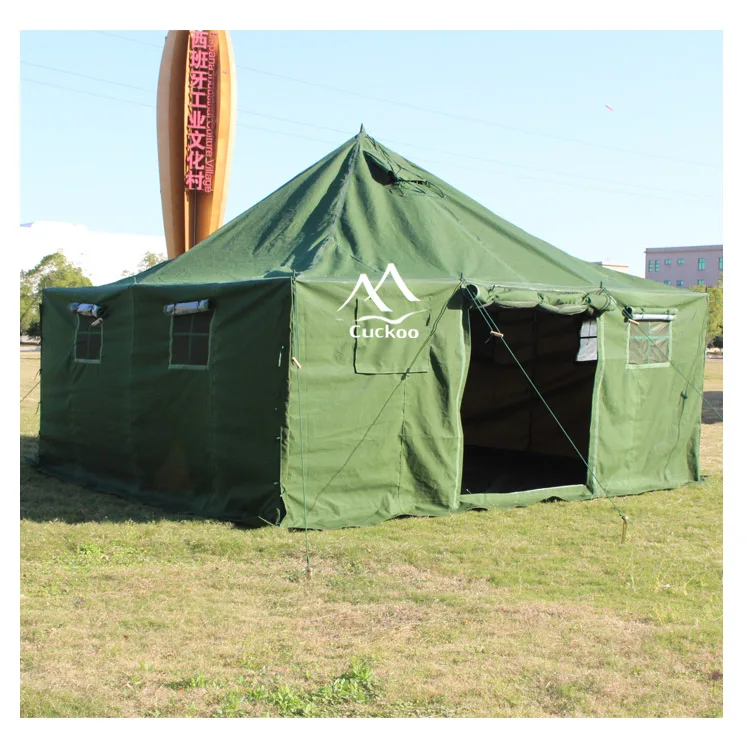 

large heavy duty waterproof canvas camping winter used military army tent, Army green