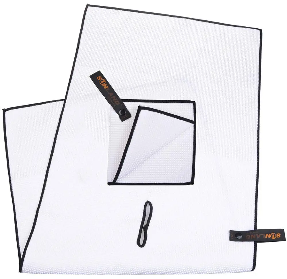 

Sunland Microfiber Custom Golf Waffle Towel, White;black