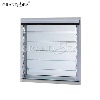 Manual Jalousie Window Tempered Glass Aluminum Bathroom Window Design ...