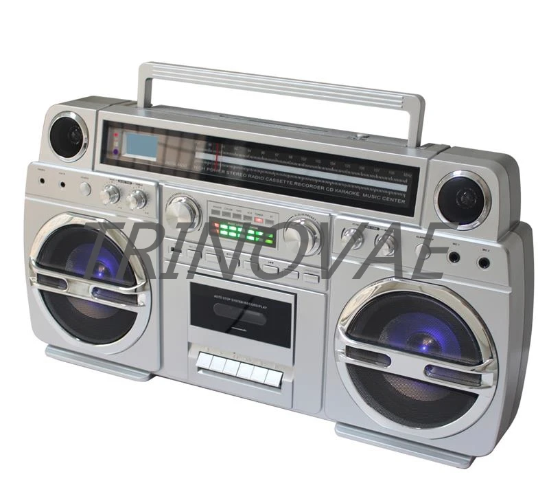 
Trinovae Retro boombox cassette Player with stereo Built-In Speakers <span style=