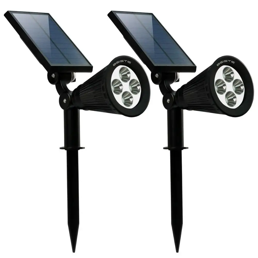 Amazon led Solar Panel Lamp 4 LED Light Sensor Waterproof mounted Outdoor Fence Garden Pathway Wall Lamp Light