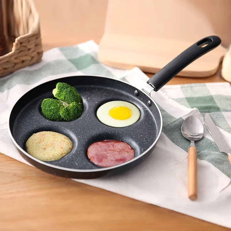 Fried Egg With Four Holes Flat Bottom Non Stick Stainless Steel Frying Pan Buy Flat Bottom