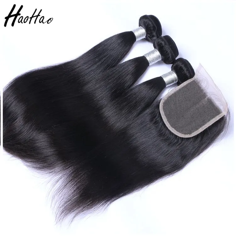 

Raw unprocessed brazilian human hair weave bundles with closures