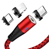 Cheap price round shape magnetic usb cable mobile phone accessories 3 in 1 cable with led light