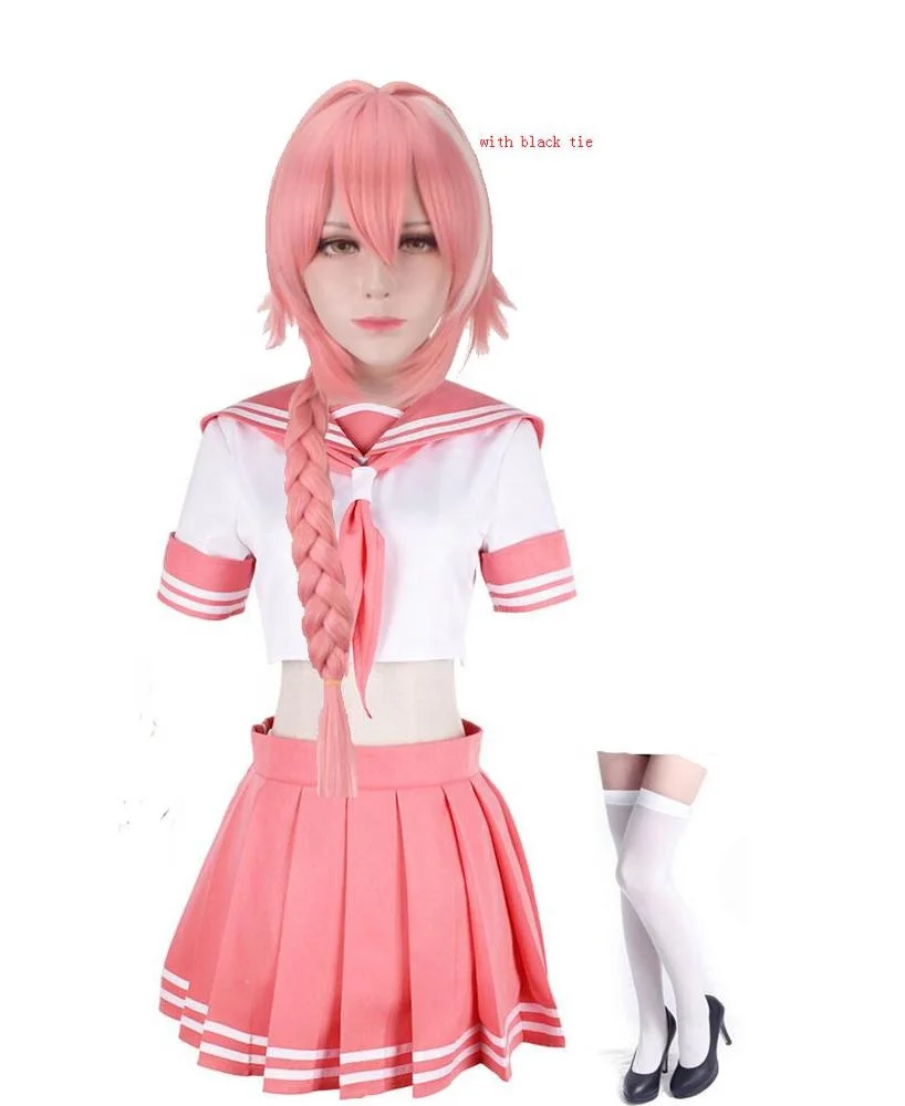 

ecowalson Fate Grand Order Fate Apocrypha Rider Astolfo Cosplay JK School Uniform Sailor Suit Women Anime cosplay costume