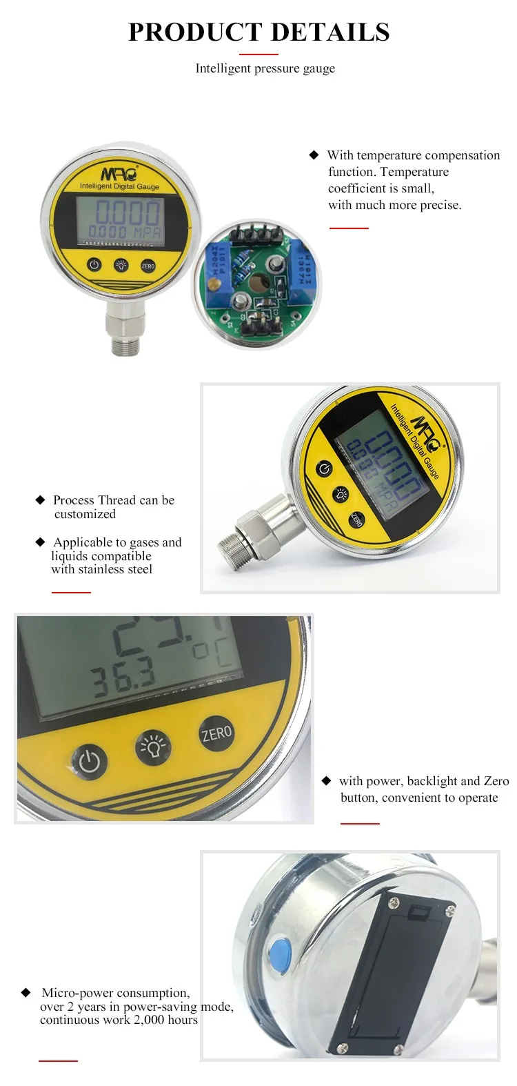Mac Pg100 Intelligent Digital Pressure Gauge 0.20,0.50 Accuracy Buy
