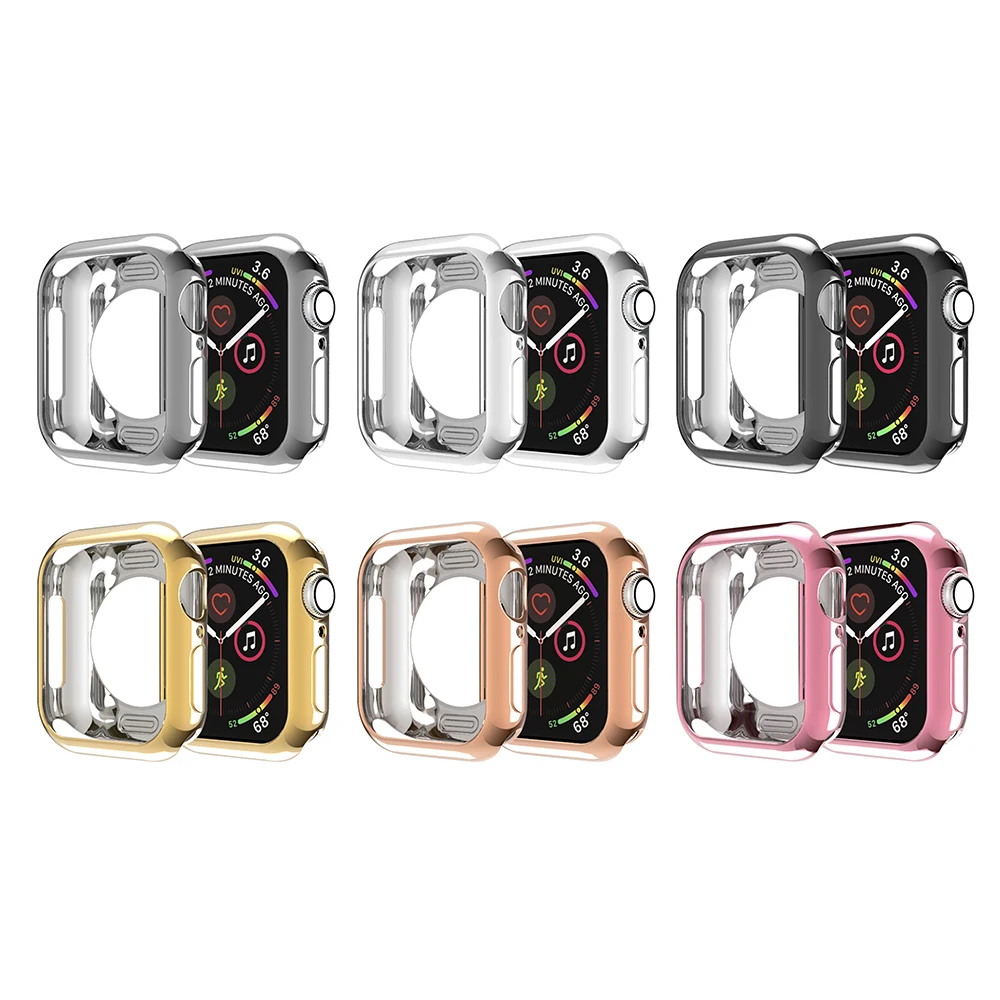 

Electroplating TPU Protective Cover Case For Apple watch Series 1/2/3/4 44mm 40mm 42MM 38MM Ultra-thin