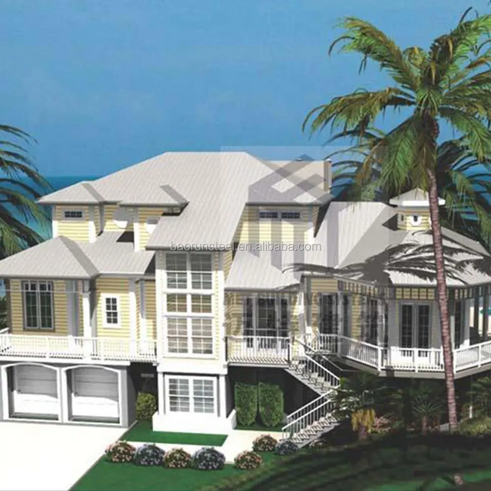 2015 modern design plan for steel structure house of traditional beach house