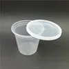 Wholesale 750ml food packaging clear airtight PP plastic pail with lid