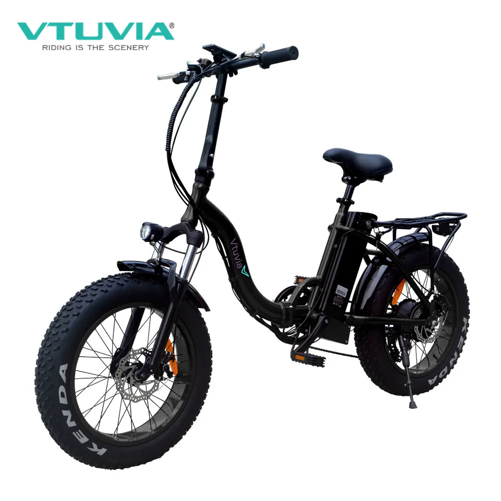 

Free shipping black color 20 inch fat tire folding electric bike 48v 500w e bicycle long range city fatbike for american market