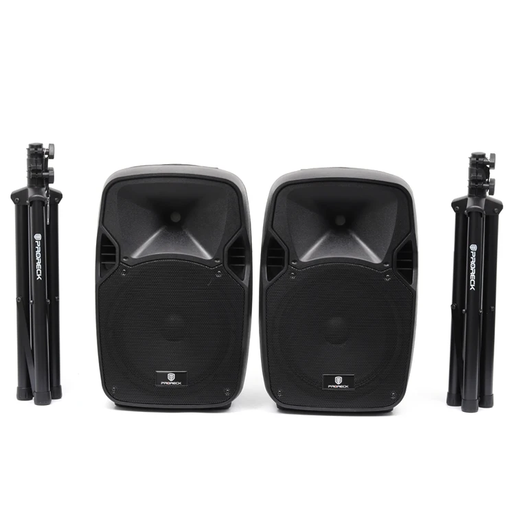 

High quality 12 inch super sound bass speaker box with microphone, Black plastic cabinet