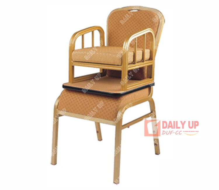 Public Baby Feeding Chair with Cushion Aluminium Restaurant Baby High Chair Padded Baby Dining Chair