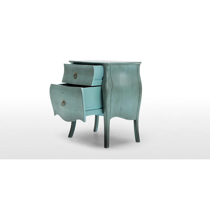 French style blue antique wooden bedside table price