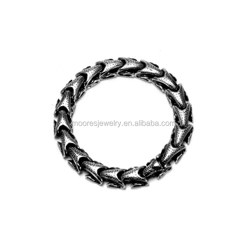 

Wholesale Punk gothic Jewelry Pure 316L Stainless steel Biker dragon bone Link Chain Bracelet Men's Gifts Heavy Biker Bracelets