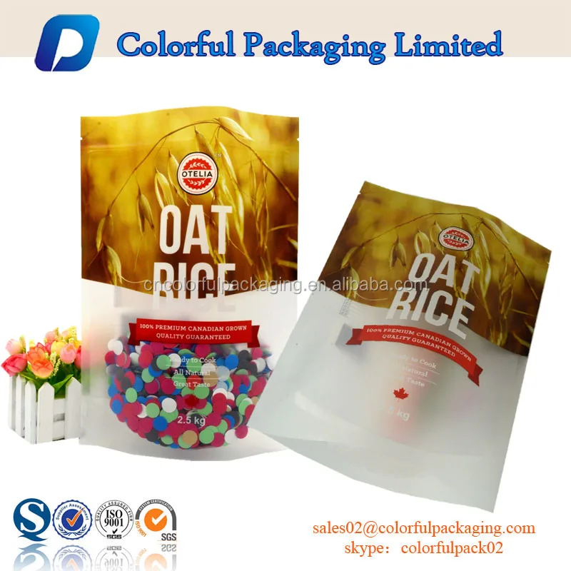 Hot Sale Stand Up Pouch Cereals& Millet Food Packaging Ziplock Plastic