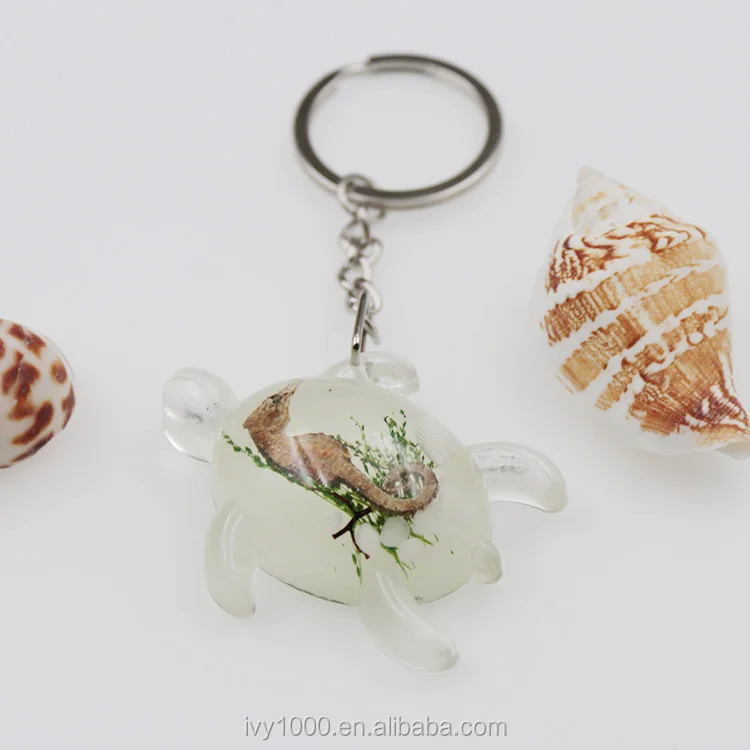 

Cute real sea horse resin tortoise shape key chain souvenir gift