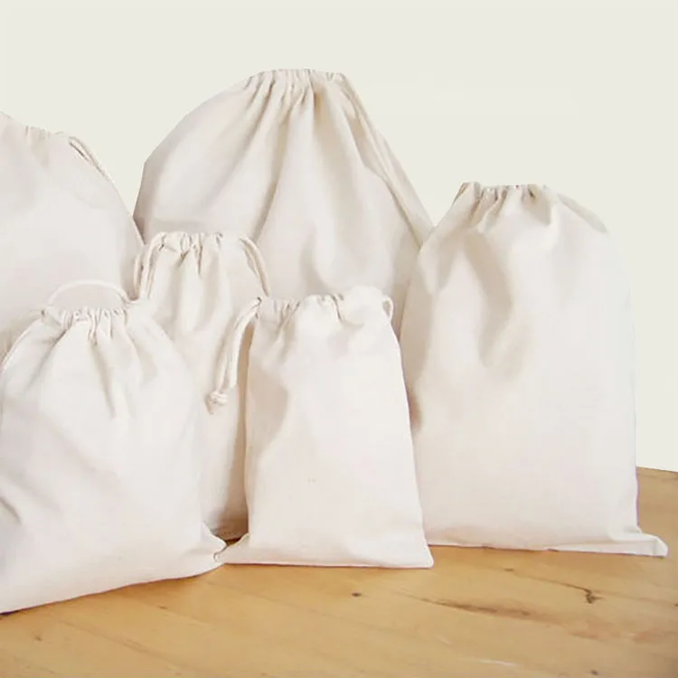 cotton canvas drawstring bags