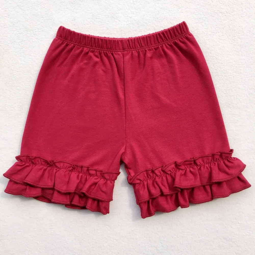 Wholesale Baby Girls Ruffle Cotton Shorts Double Layer Knit Custom ...