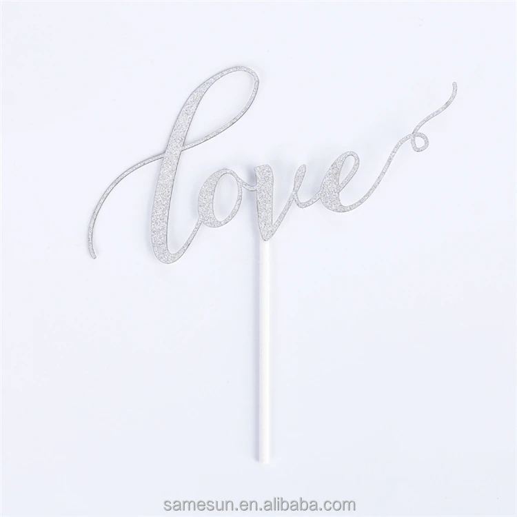 Papier lettre amour gâteau topper décoration de mariage pour la faveur ...
