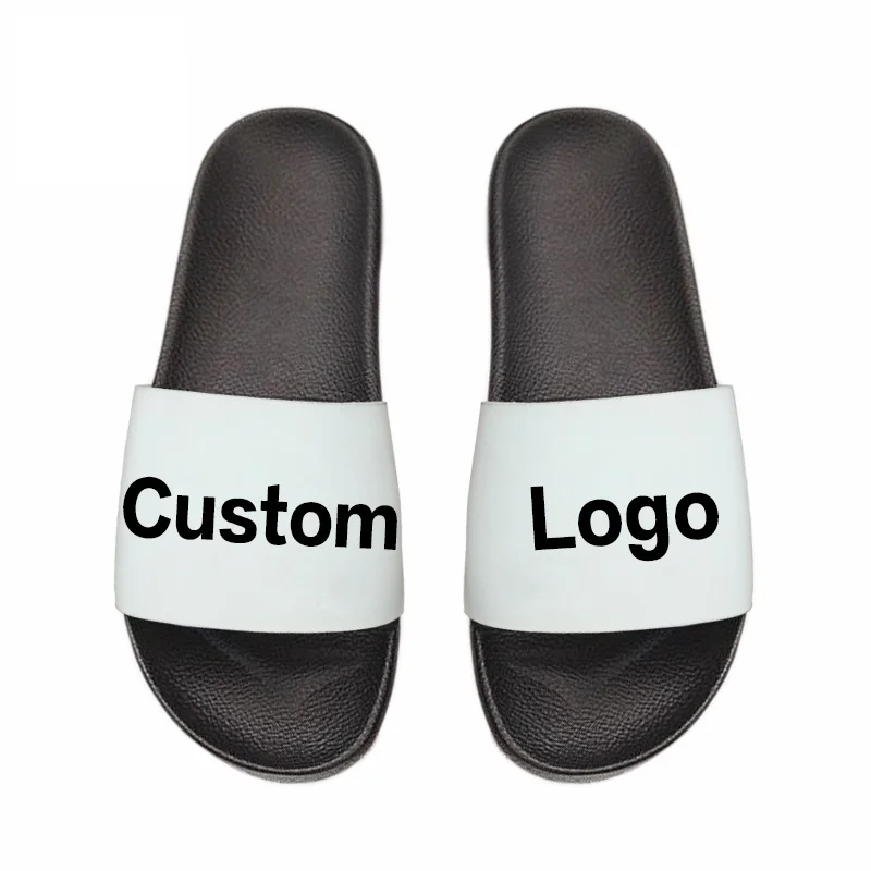 

Brand New custom logo PVC PU slippers slide sandal printing logo slippers for Summer
