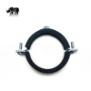 Good Quality Manufacturer Lifting Galvanized Steel Wall Mount Pipe Clamp With Bolt Nut Black Rubber