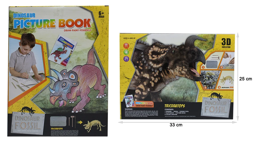 مضحك لعبة تعليمية دفتر رسم لعبة مع حفر بها الديناصور هيكل عظمي 