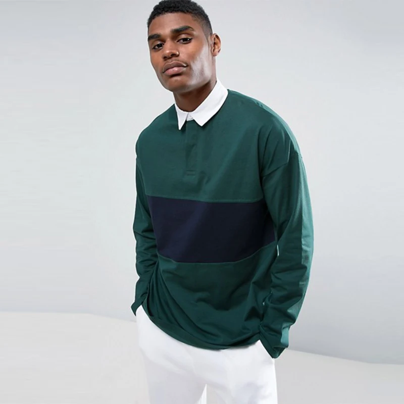 Oversized Rugby Polo Long Sleeve Shirt 